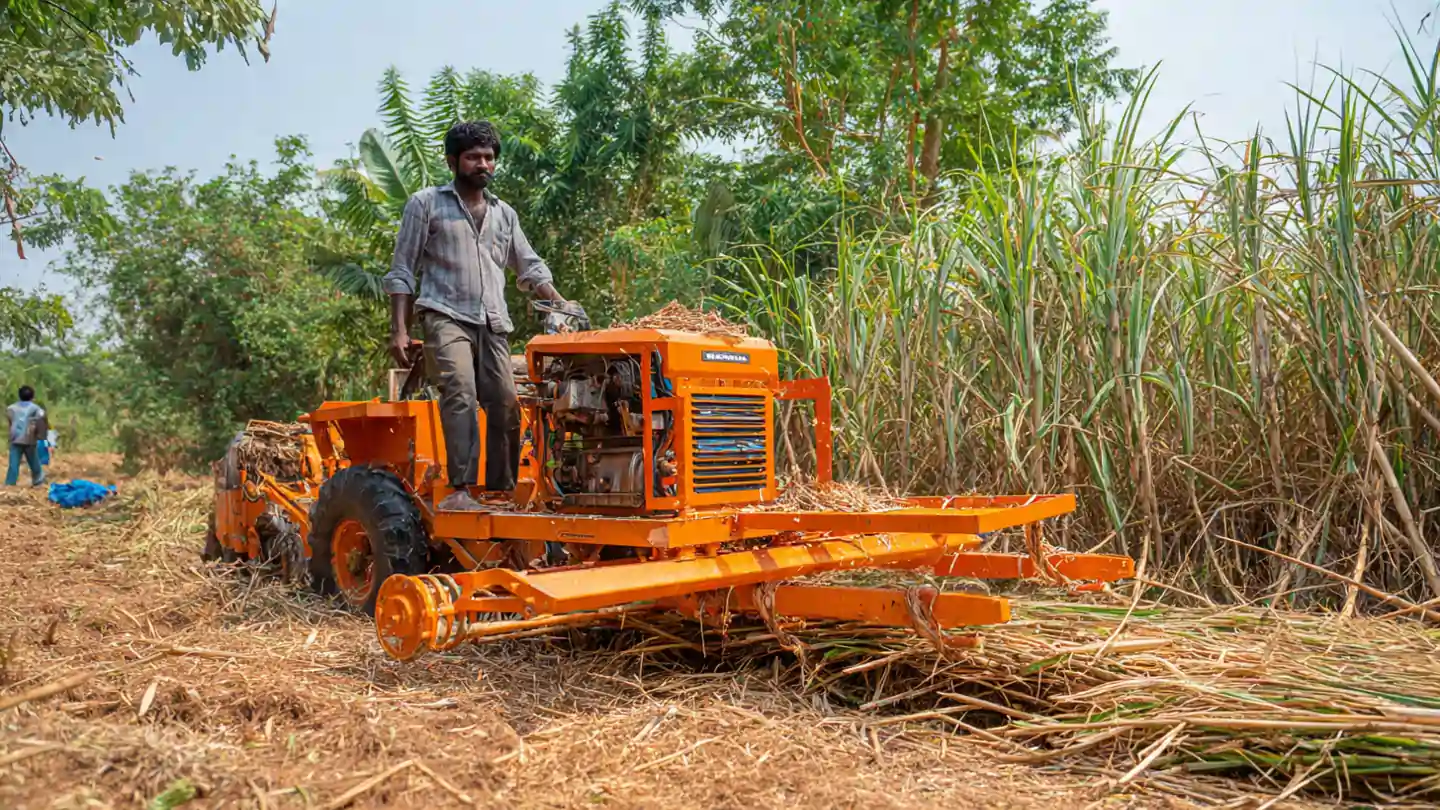 Us Todani Yantra MAHADBT – Sugarcane cutting machine used by farmers in fields